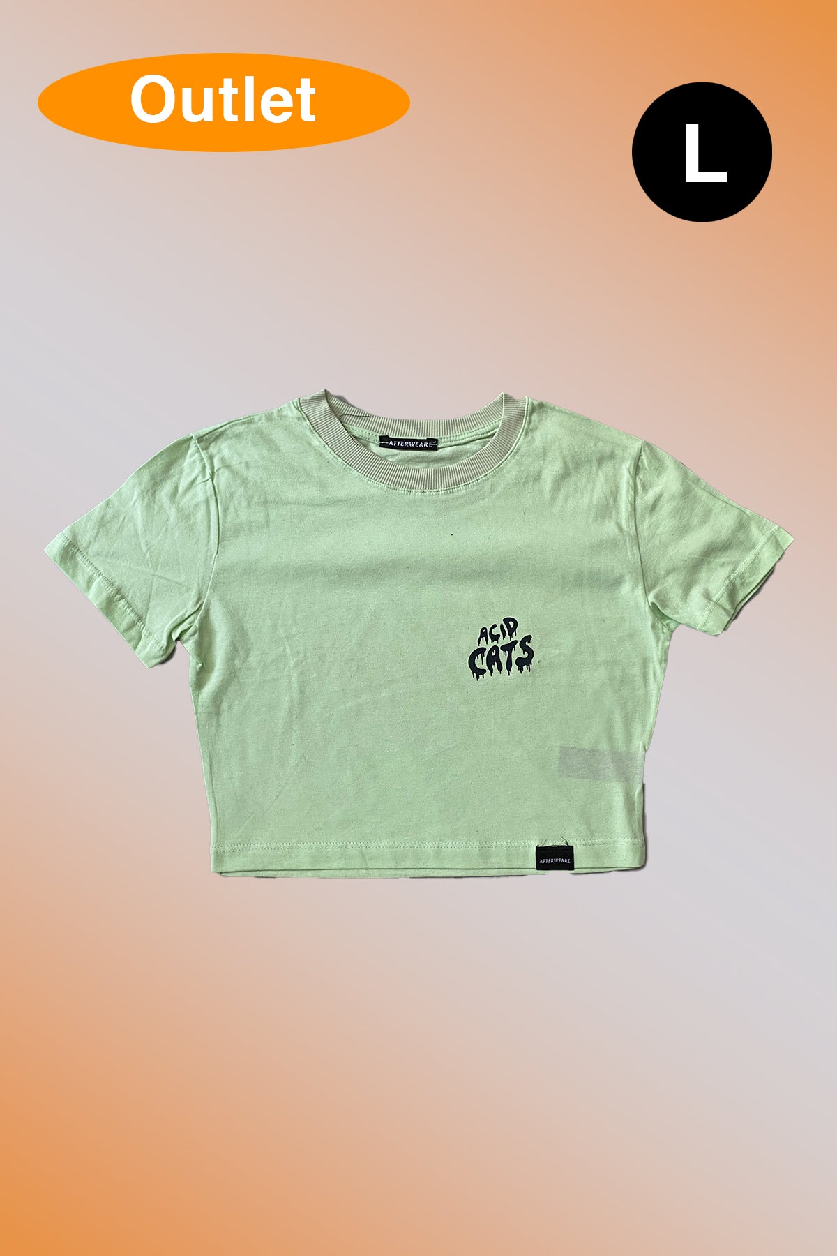 OUTLET - Yeşil Crop Tee Acid Cats