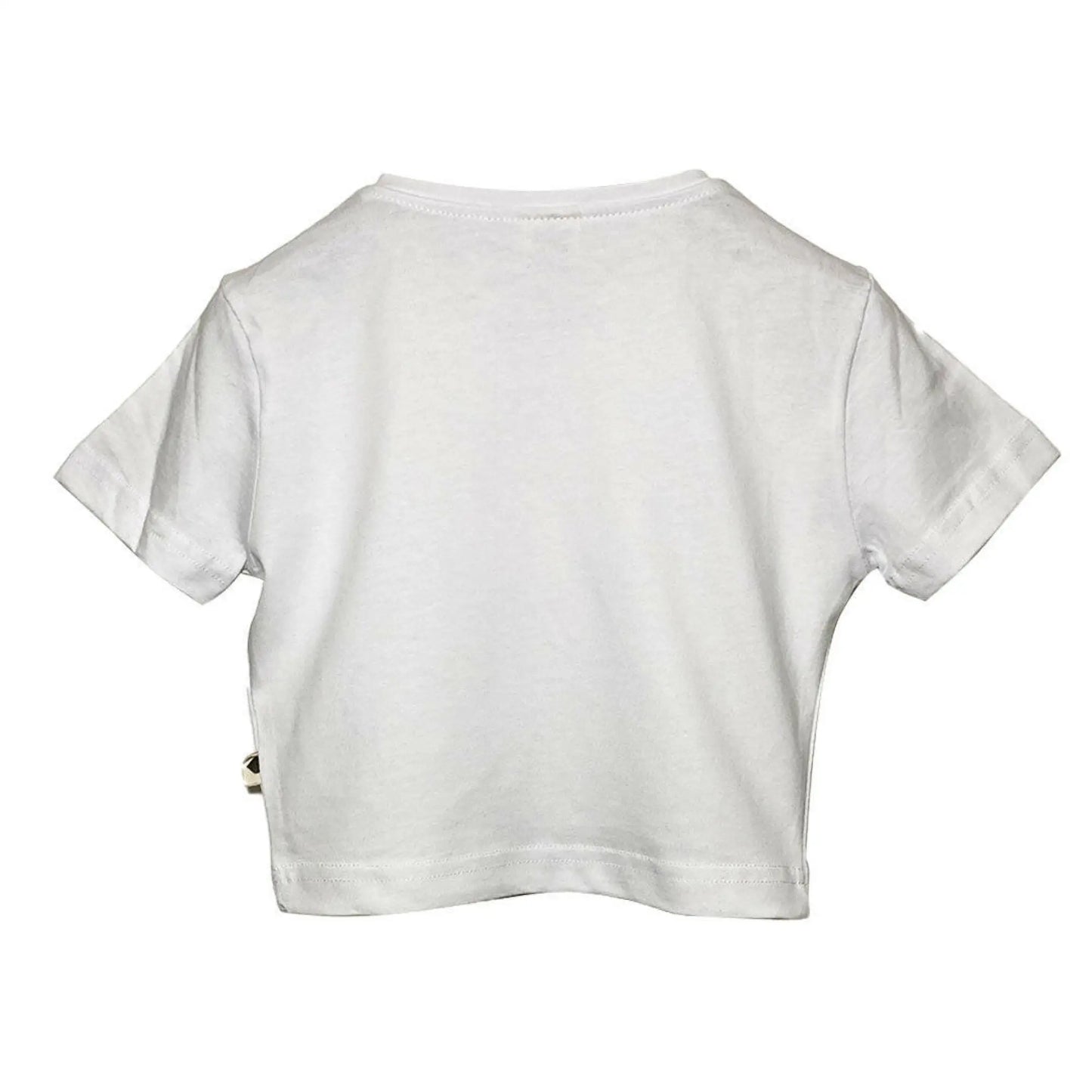 Beyaz Crop Tişört - BARBIE WANTS TECHNO | White Crop T-shirt - CROP TOP