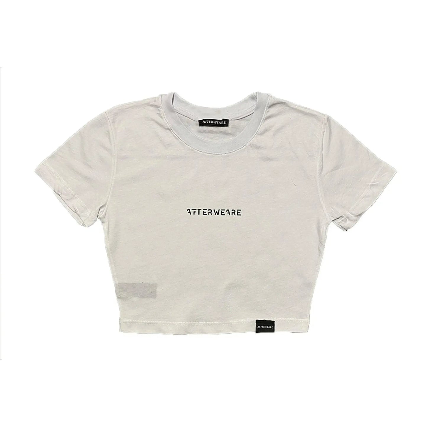 Beyaz Crop Tişört - TECHNO IS BACK | Reflective White Crop T-shirt - CROP TOP