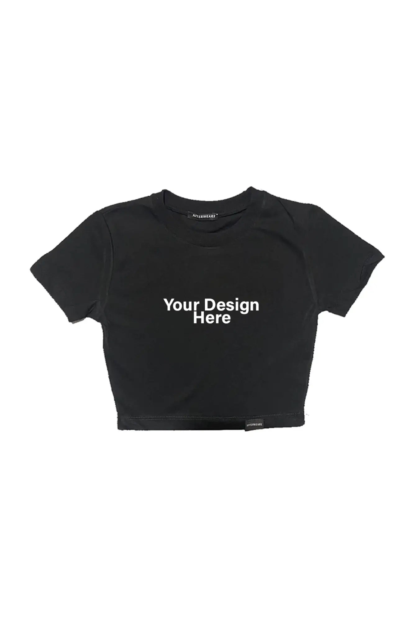 Custom Black Crop T-shirt - Personal Design - Kişiye Özel - CROP TOP