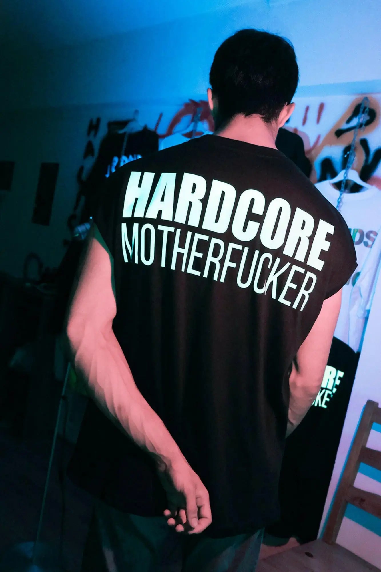 Kolsuz Tişört Üst - Hardcore Motherfucker | Reflective Sleeveless Top.