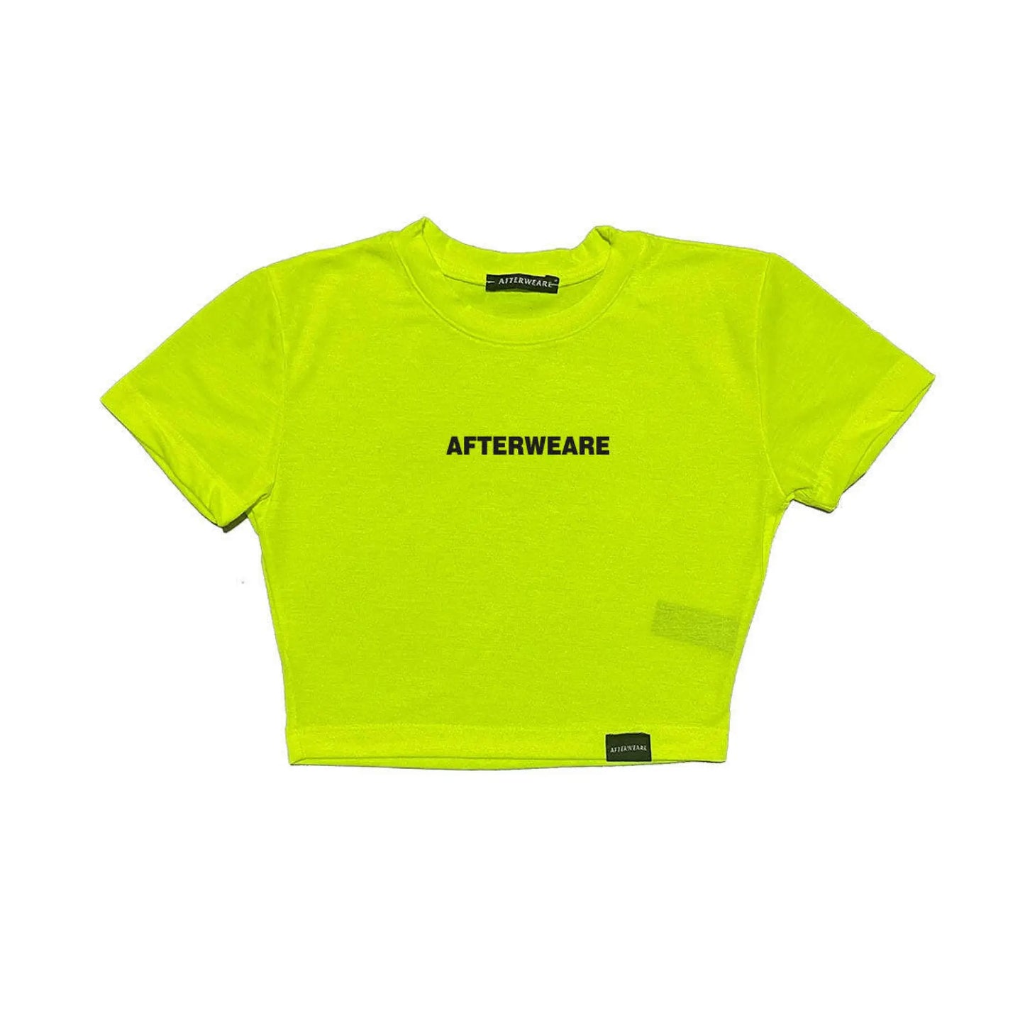 Reflektör baskılı Neon Sarı crop tişört - reflective print Neon Yellow crop top