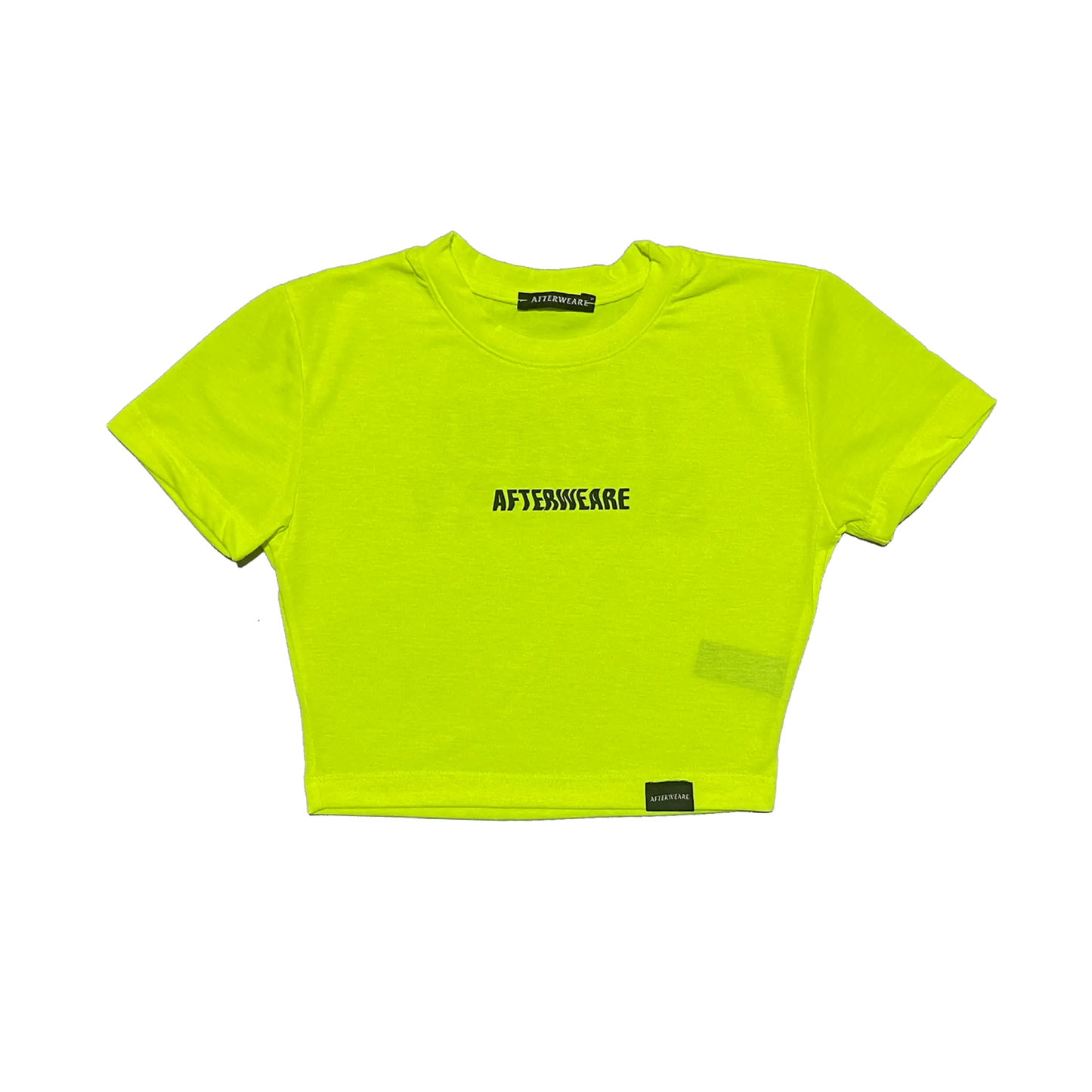 Reflektör baskılı Neon Sarı crop tişört - reflective print Neon Yellow crop top