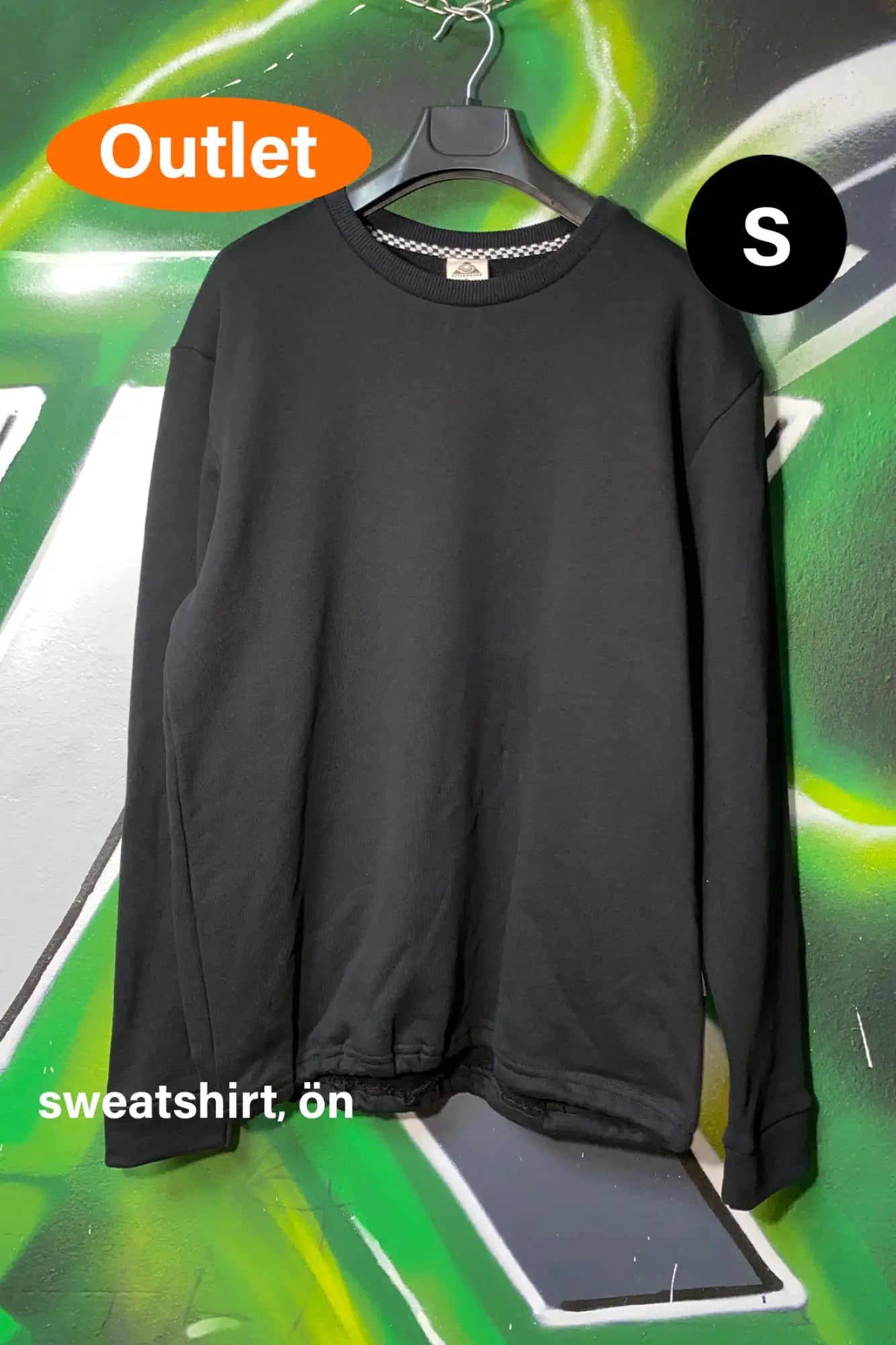 OUTLET - Siyah Sweatshirt - Techno Connecting People - SMALL.