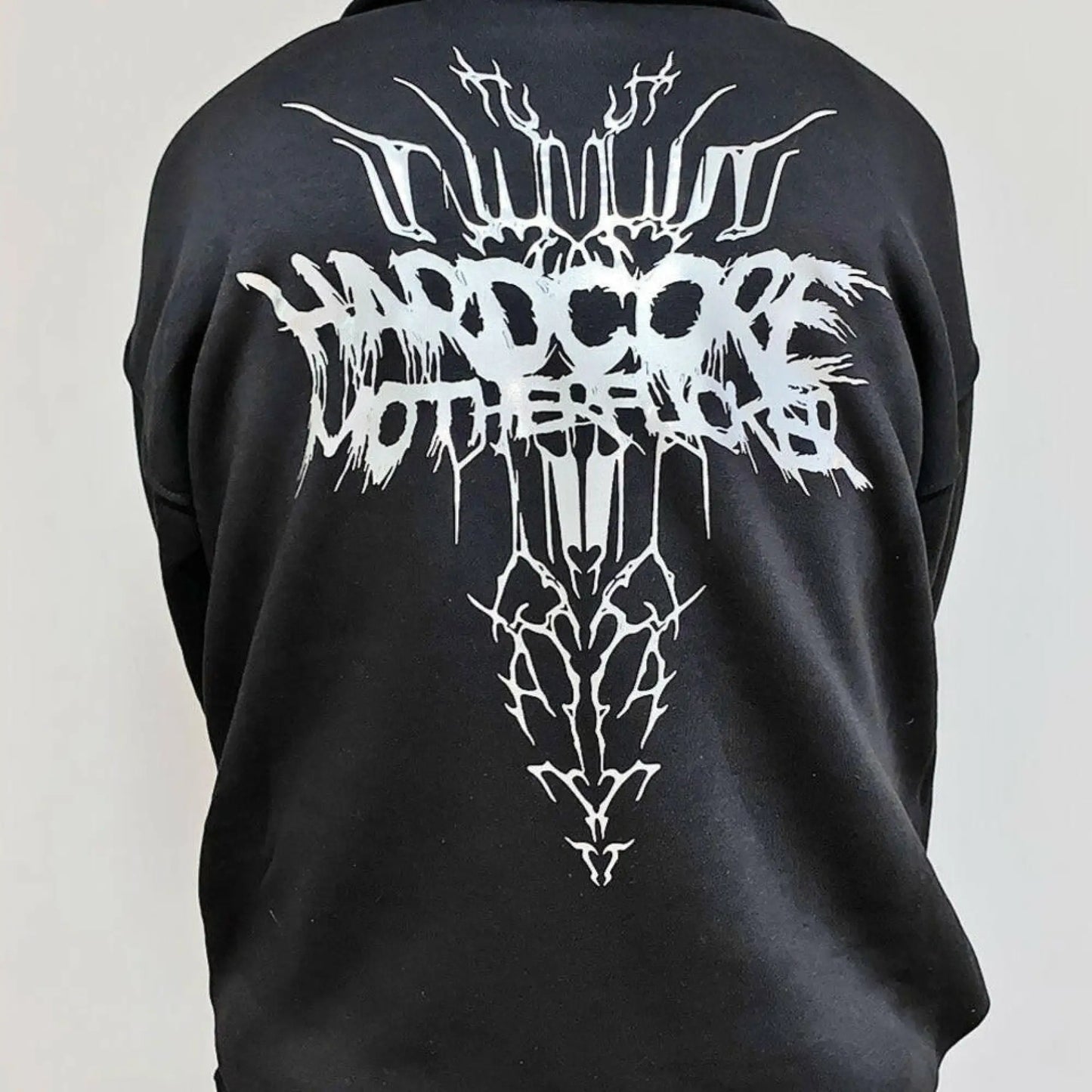 OVERSIZE BLACK SWEATSHIRT 'HARDCORE TRIBAL' REFLECTIVE.