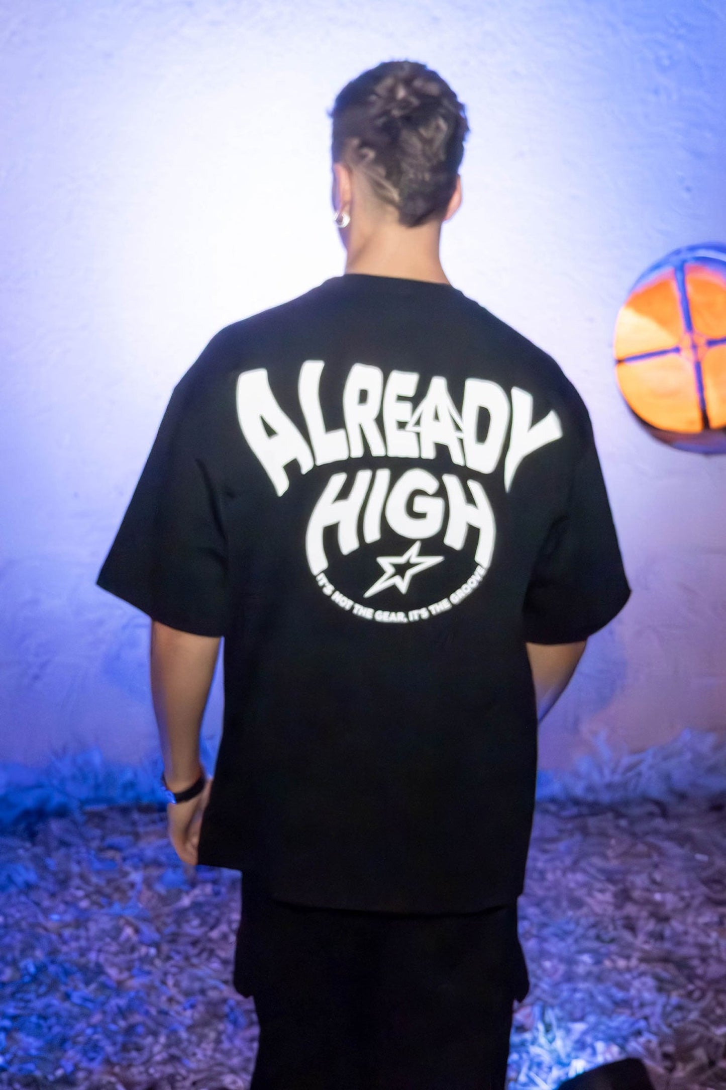 Oversize Black T-shirt ’Already High’ Oversize Siyah Tişört - FREEDOM OVERSIZED