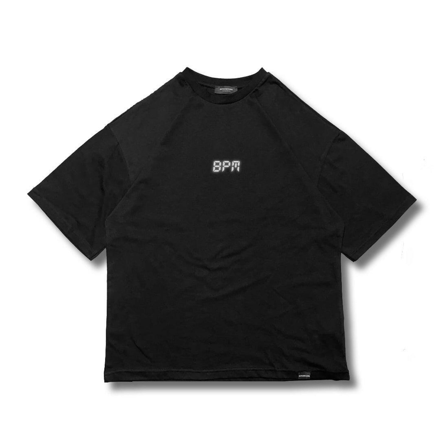 OVERSIZE BLACK T-SHIRT ’BPM KILLER’ REFLECTIVE - FREEDOM OVERSIZED