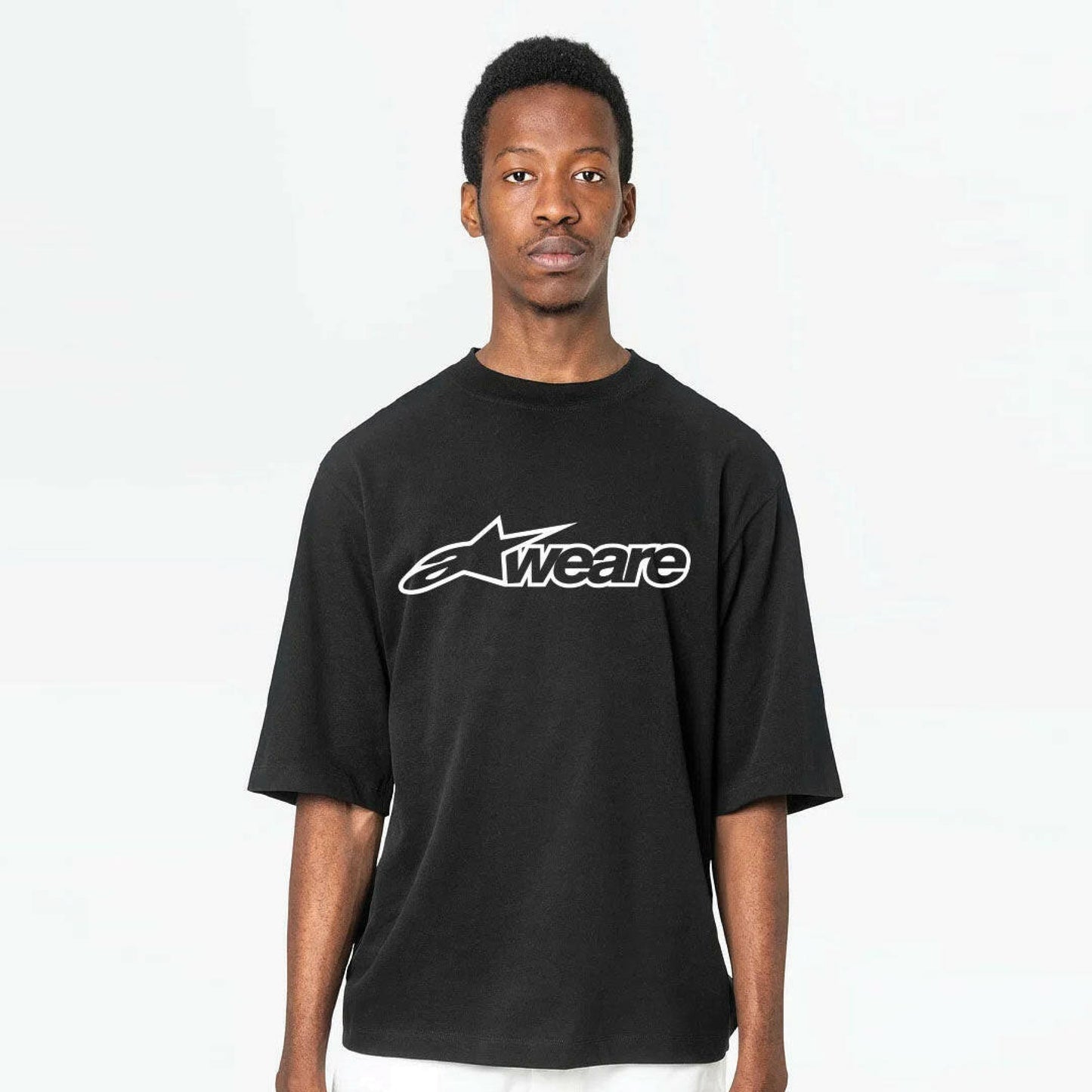 OVERSIZE BLACK T-SHIRT ’STARWEARE’ - FREEDOM OVERSIZED