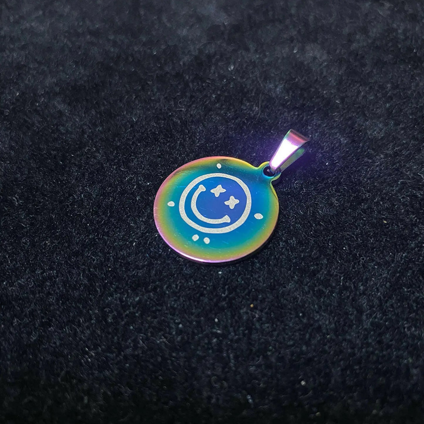 Renkli Çelik Kolye Ucu - Acid Smile - Steel Pendant - STEEL - AKSESUAR