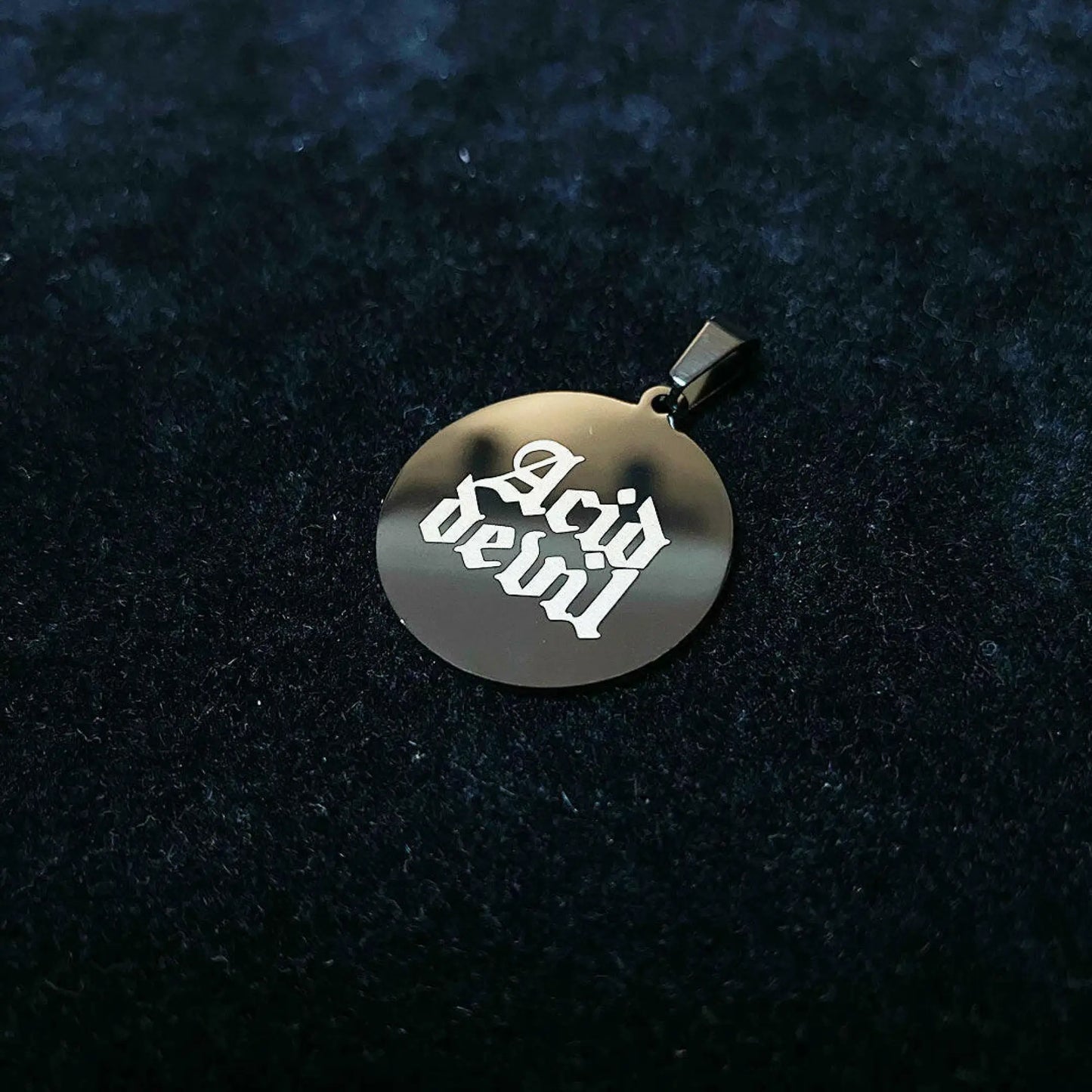 Siyah Çelik Kolye Ucu - Acid Devil - Steel Pendant - STEEL - AKSESUAR