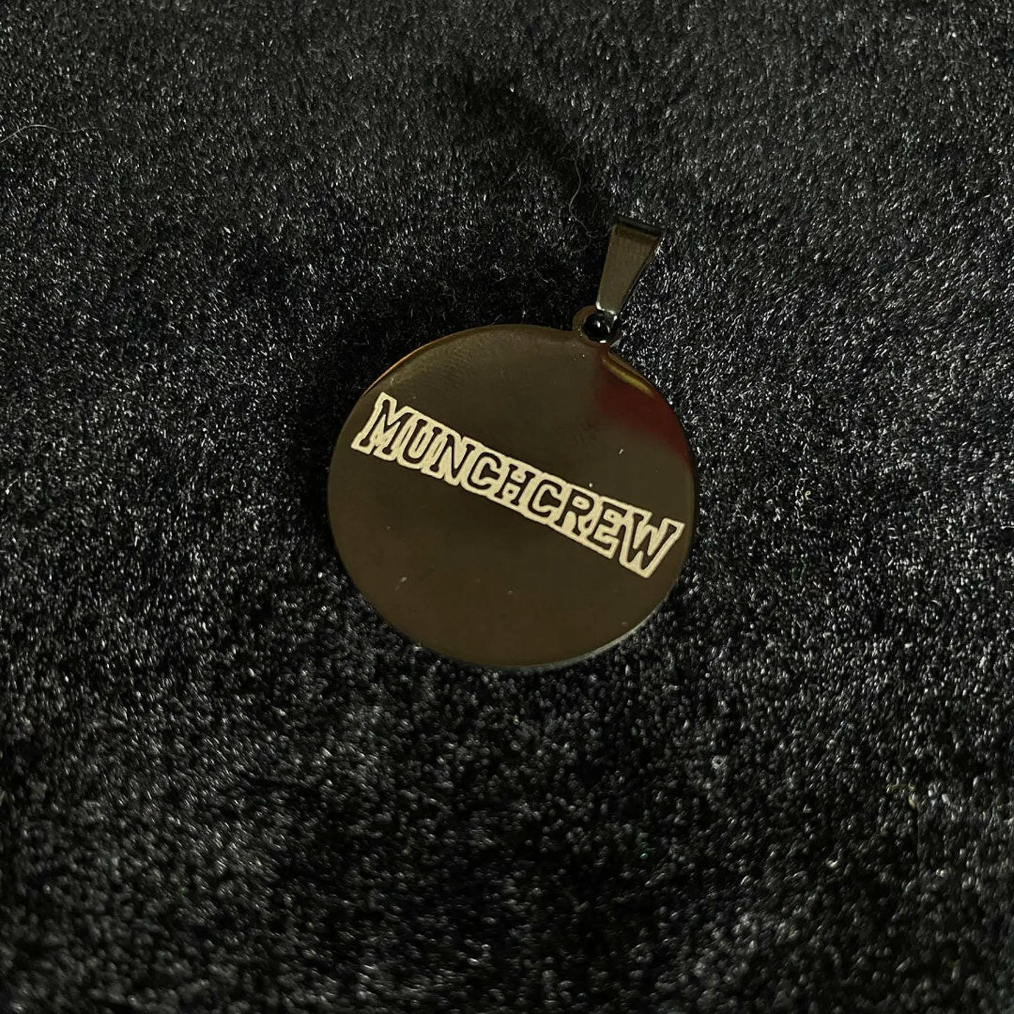 Siyah Çelik Kolye Ucu - Munchcrew - Black Steel Pendant - STEEL - AKSESUAR