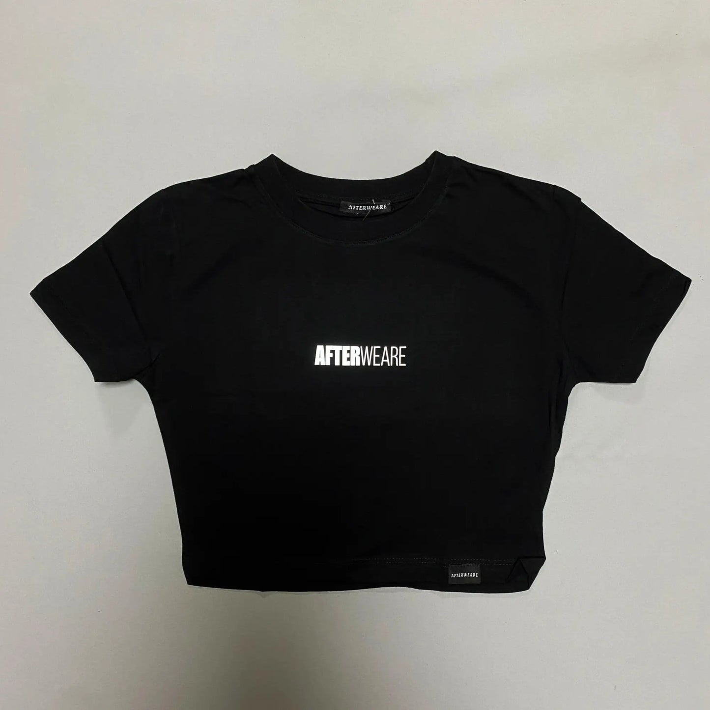 Siyah Crop Tişört ’HARDCORE MOTHERFUCKER’ - Reflective Black Crop T-shirt - CROP TOP