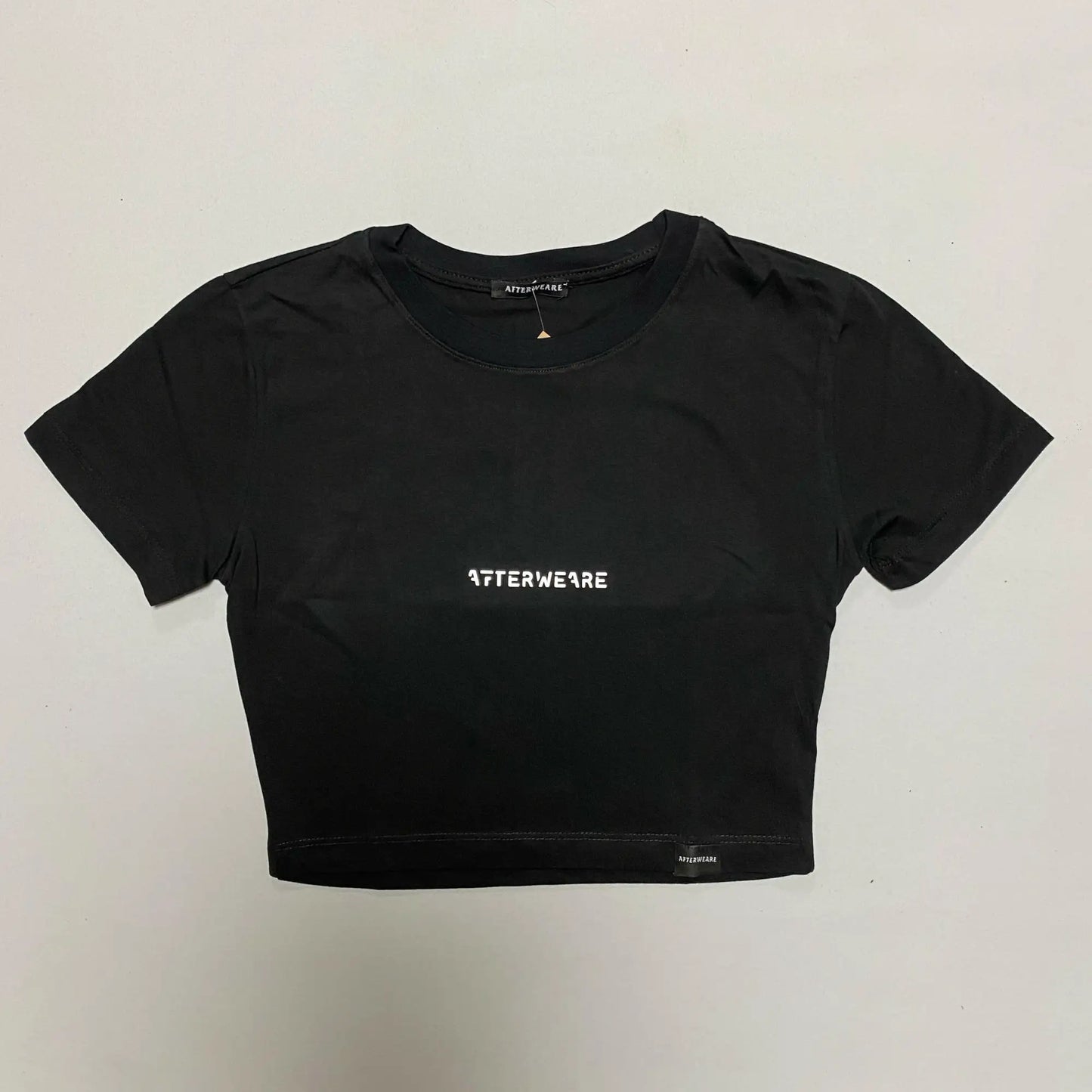 Siyah Crop Tişört - TECHNO IS BACK | Reflective Black Crop T-shirt - CROP TOP