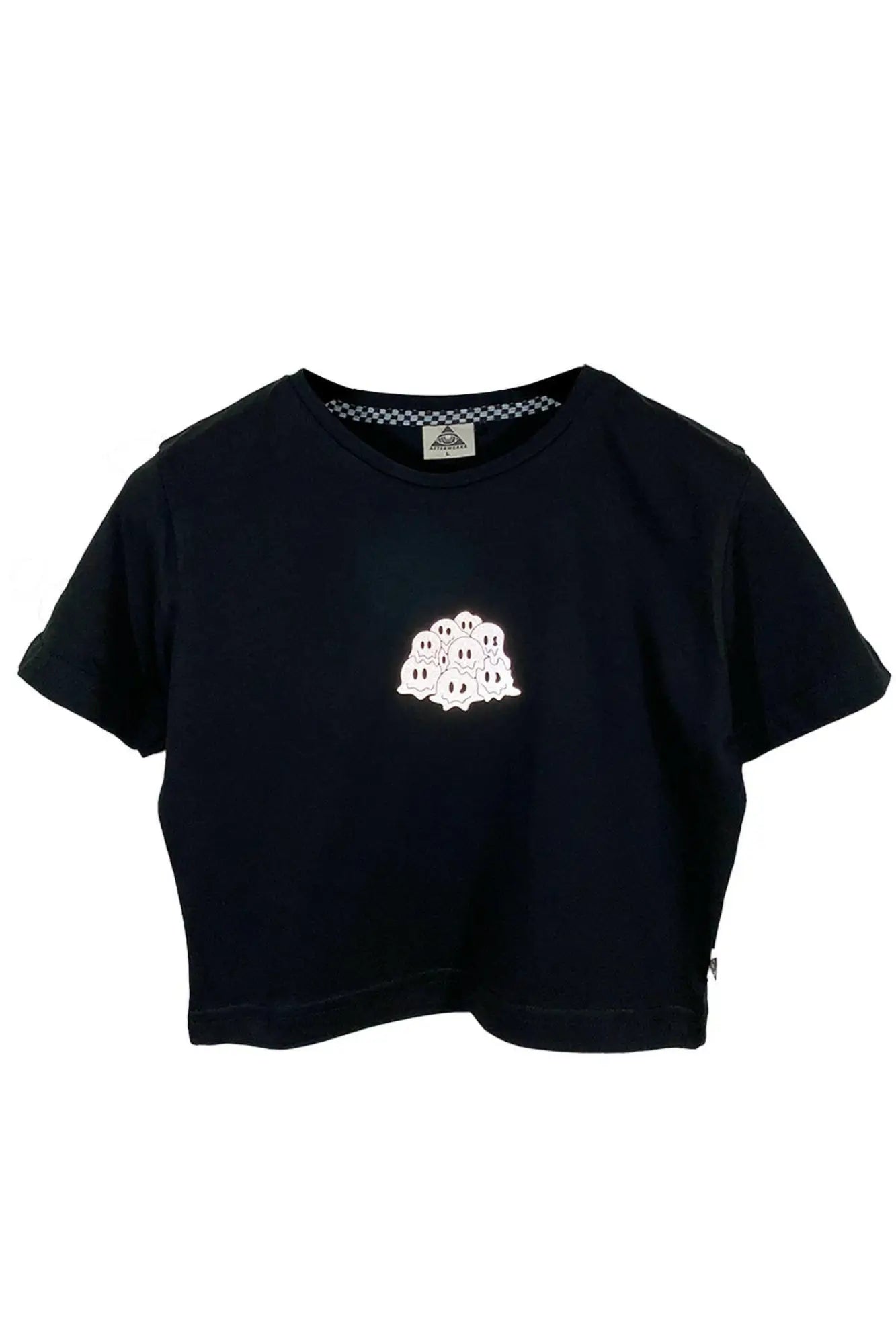 Siyah Crop Tişört - Trip Like Freak | Reflective Black Crop T-shirt.