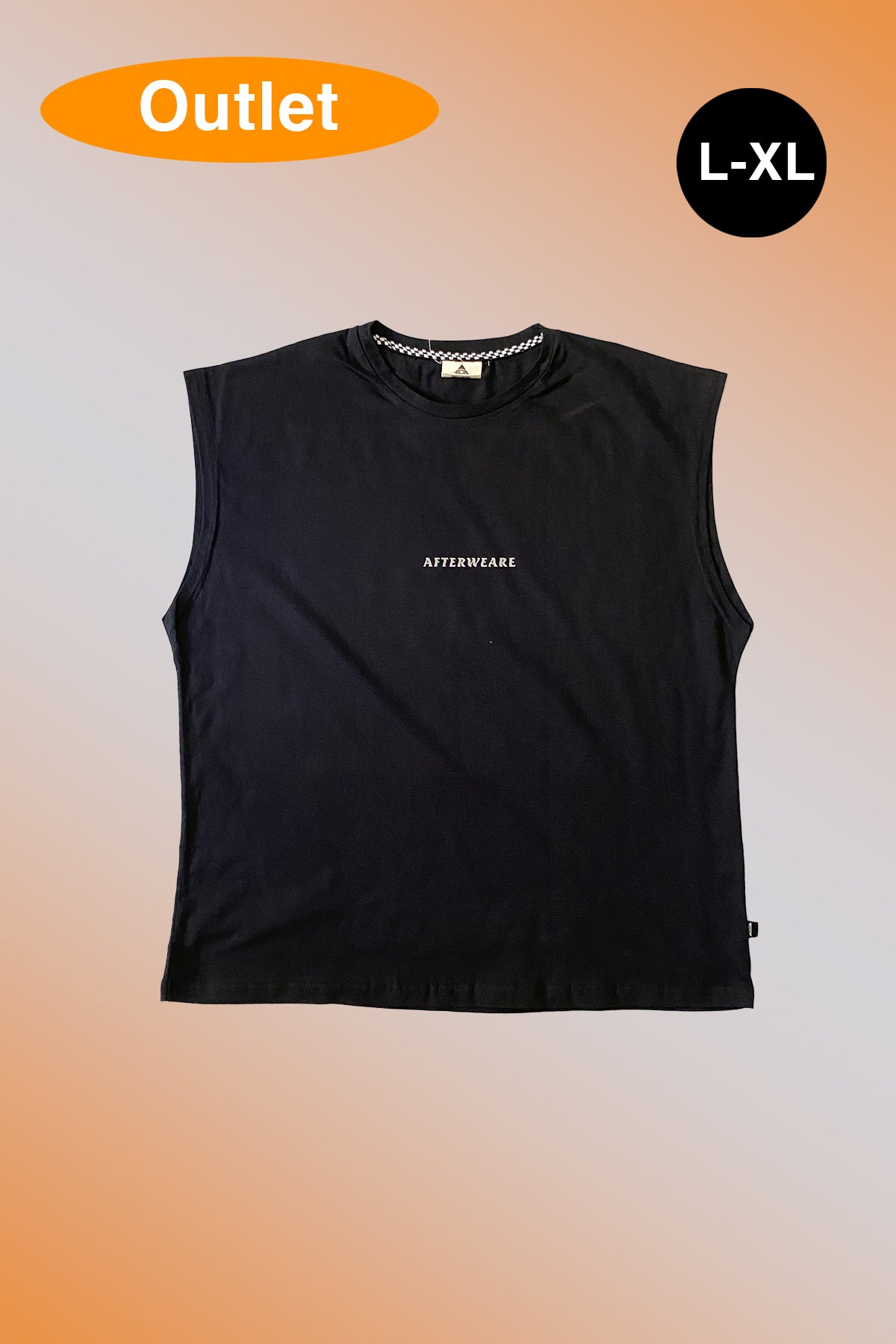 OUTLET - Siyah Oversize Kolsuz Spor Tee