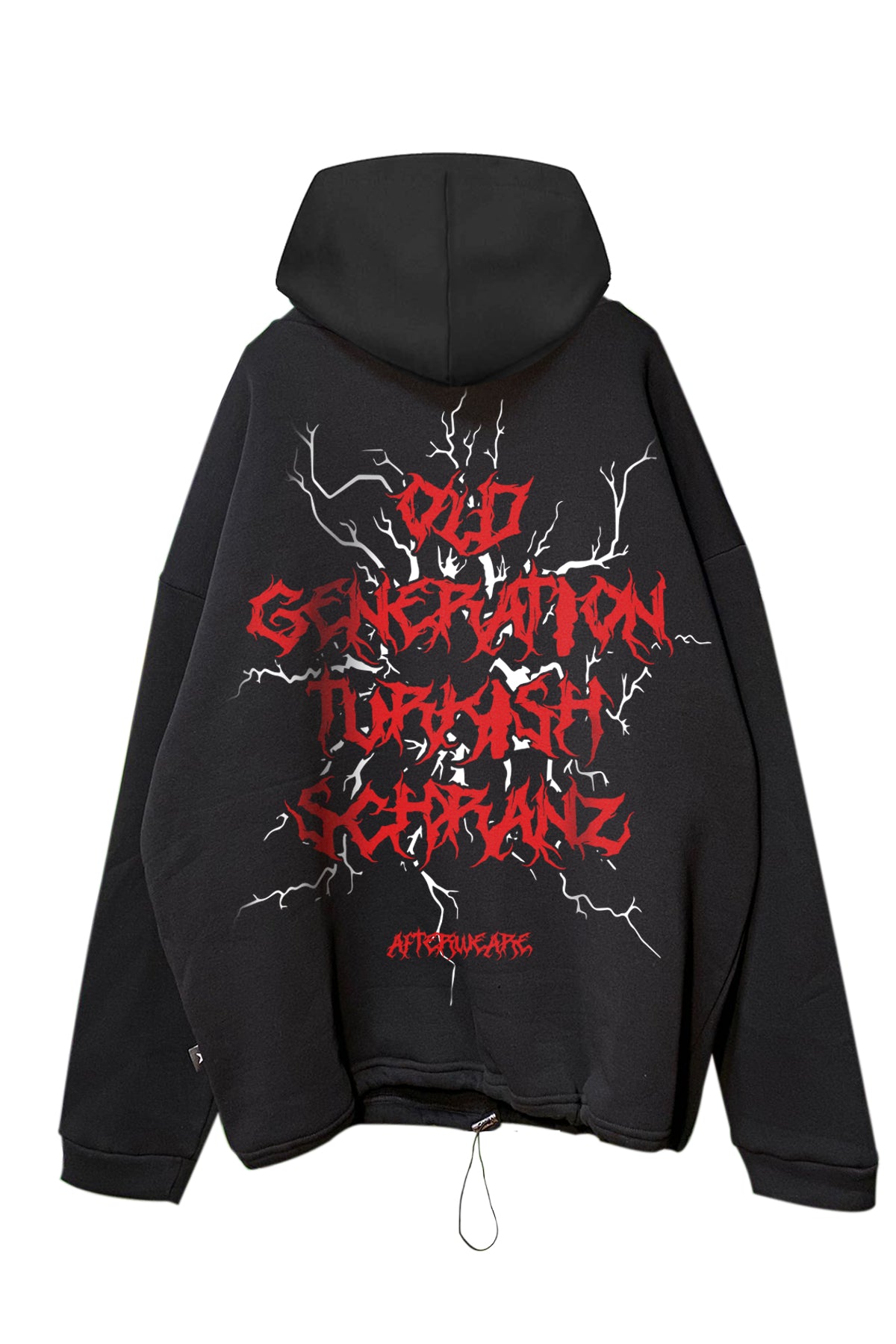 Siyah Kapüşonlu Sweatshirt 'Old Generation Turkish Schranz'