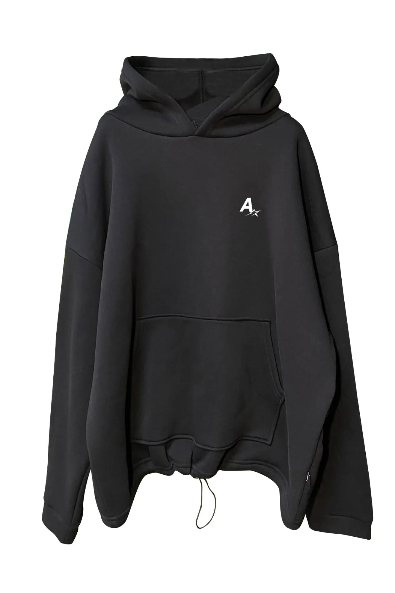 siyah oversize kapüşonlu hoodie – rahat ve modern techno tarzı sweatshirt - streetwear hoodie