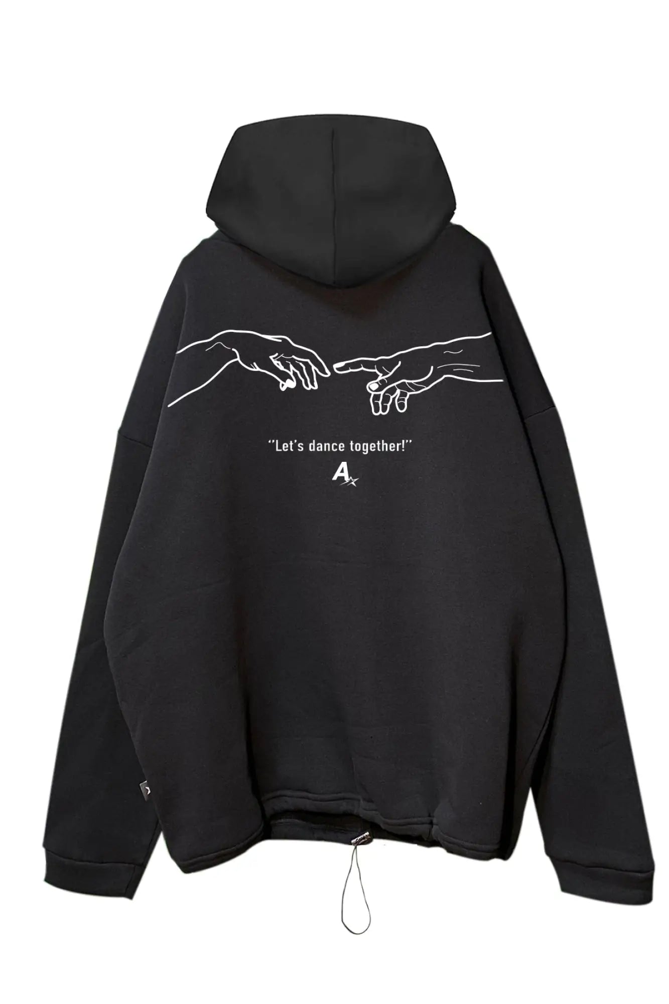 siyah oversize kapüşonlu hoodie – rahat ve modern techno tarzı sweatshirt - streetwear hoodie