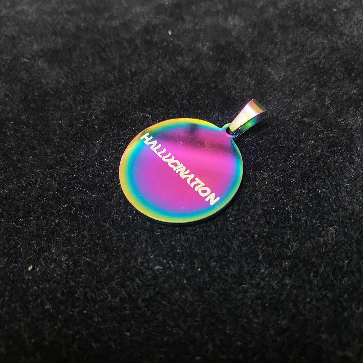 STEEL PENDANT-NECKLACE ’HALLUCINATION’ HOLOGRAM - STEEL - AKSESUAR