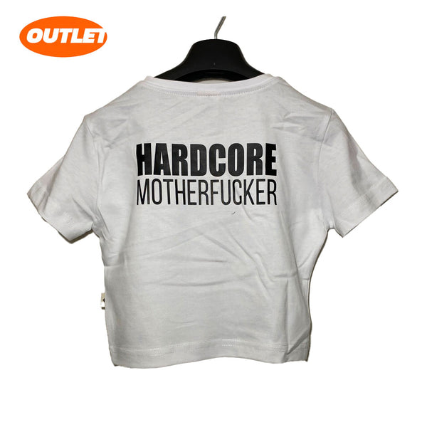 OUTLET - WHITE CROP TEE HARDCORE
