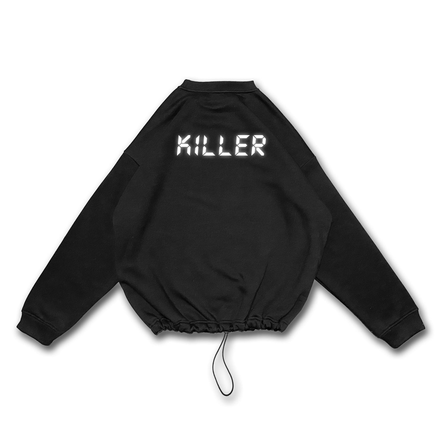 OVERSIZE BLACK SWEATSHIRT 'BPM KILLER' REFLECTIVE