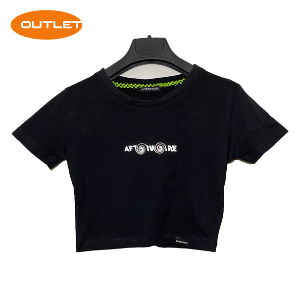 OUTLET - BLACK CROP TEE THE KIDS WANT TECHNO