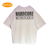 OUTLET - WHITE OVERSIZE T-SHIRT 'HARDCORE MOTHERFUCKER' RAINBOW REFLECTIVE