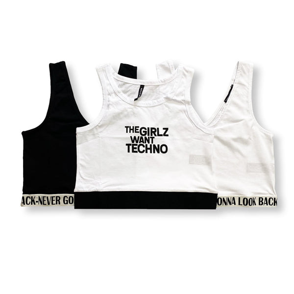 3 IN 1 CROP PACK: BEST FOR YOU, SUMMER FABRIC, THE GIRLZ CROP TOP WHITE, NEVER LOOK BACK CROP TOP BLACK AND WHITE