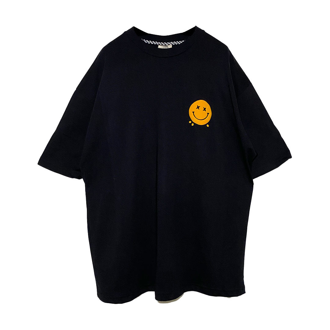 BLACK OVERSIZE T-SHIRT 'HARDCORE HAPPY SOUL' REFLECTIVE & CLOUDFOAM LIMITED