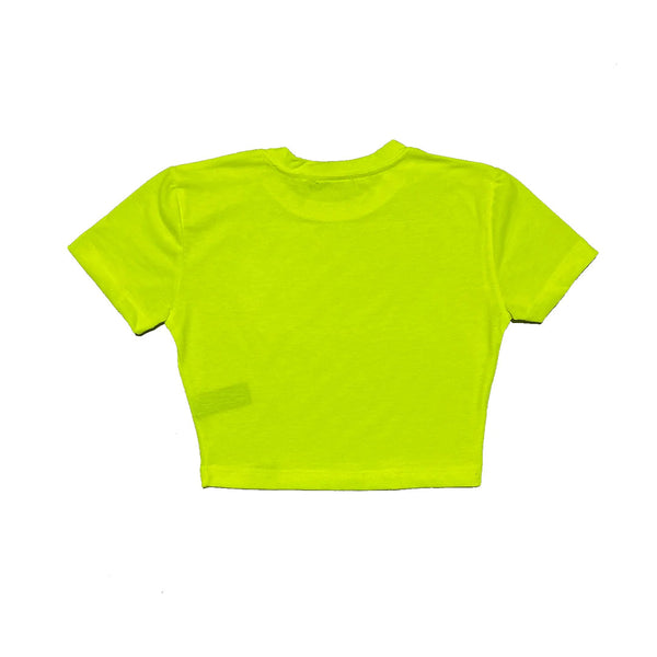 Outlet - NEON YELLOW CROP 'SAVE THE RAVE'