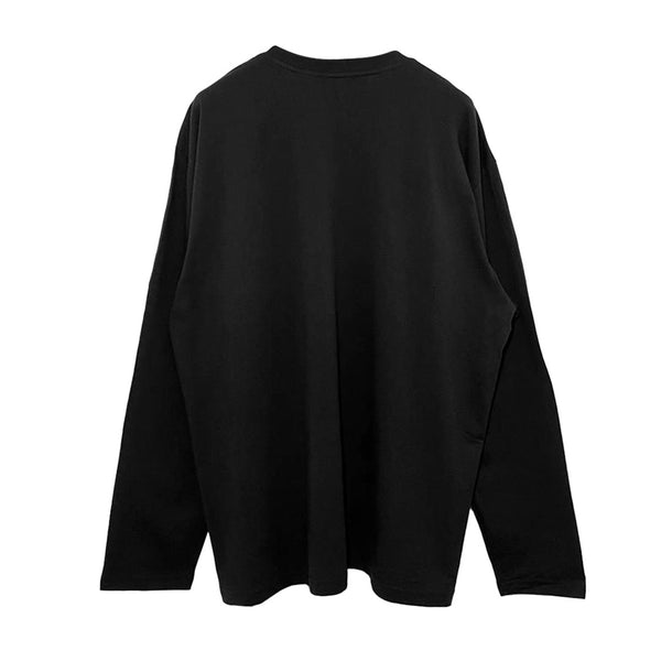 RELAXED FIT BASIC BLACK LONG SLEEVE T-SHIRT