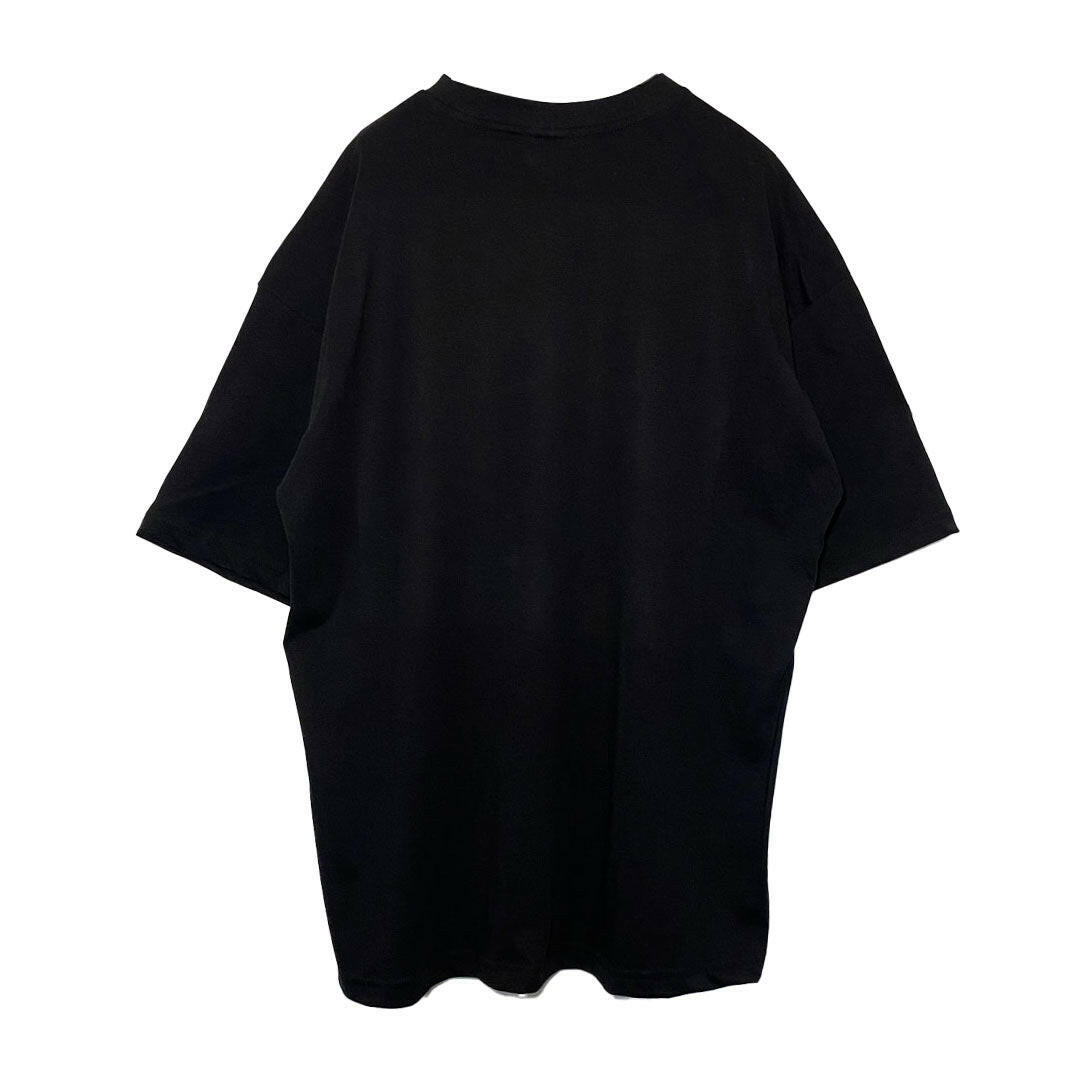 BLACK OVERSIZE T-SHIRT 'BIKTIM' REFLECTIVE.