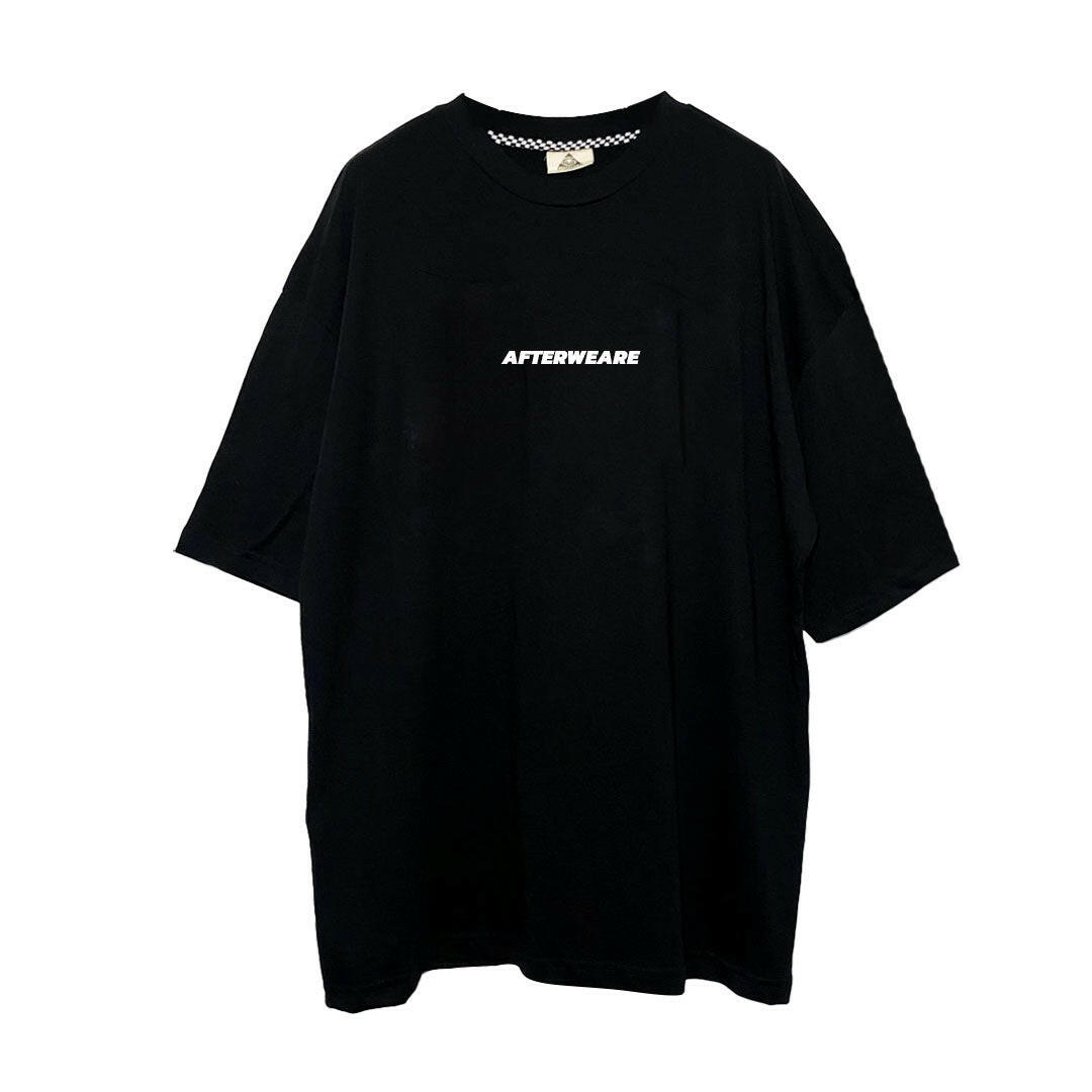 BLACK OVERSIZE T-SHIRT 'WE CALL IT TECHNO' REFLECTIVE.