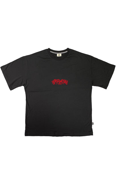 Oversize Black T-shirt 'Hardcore' Oversize Siyah Tişört