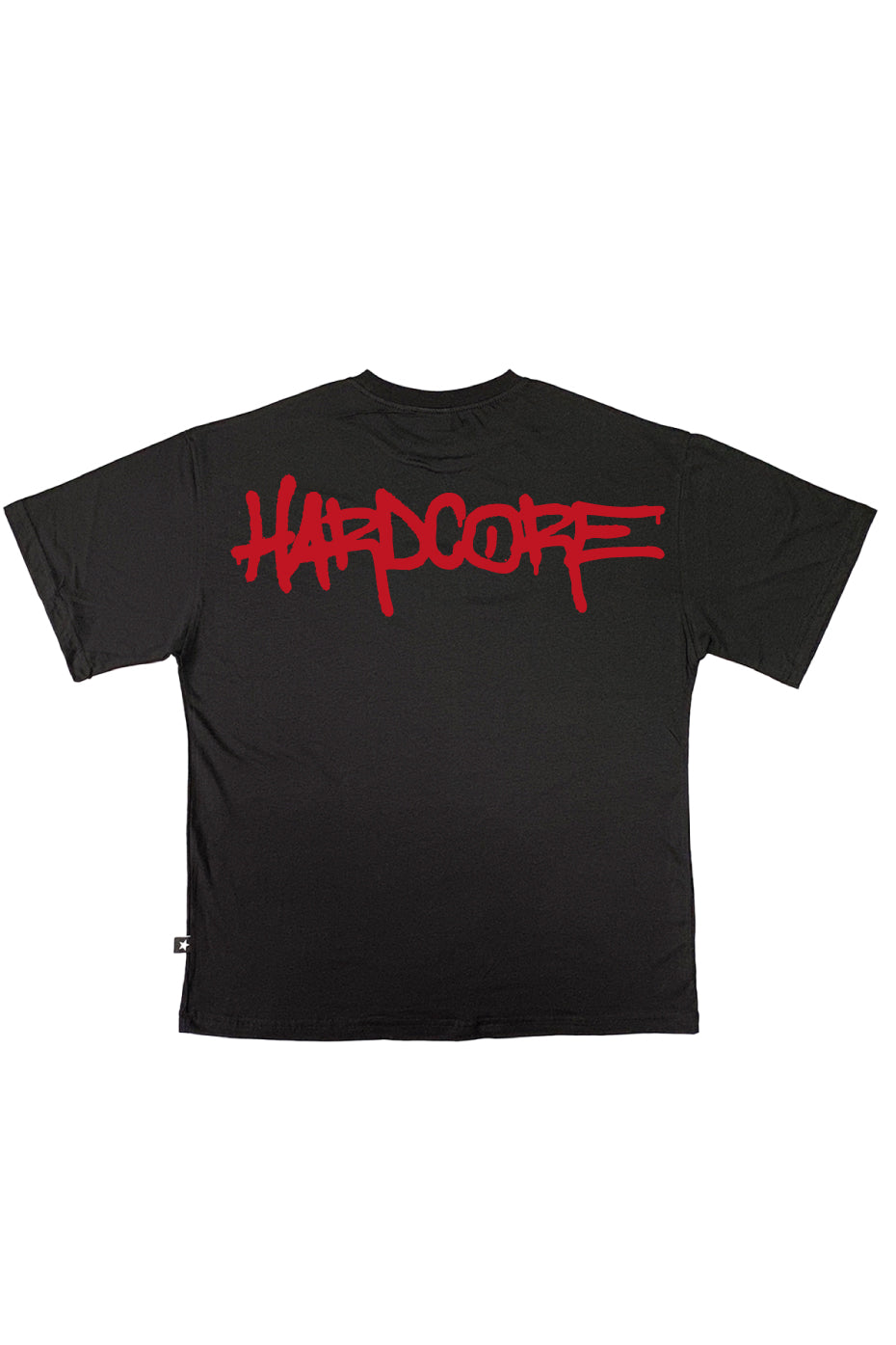 Oversize Black T-shirt 'Hardcore' Oversize Siyah Tişört