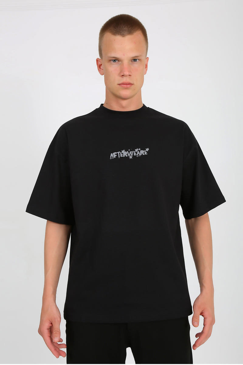 OVERSIZE BLACK T-SHIRT 'FREAK' Reflective