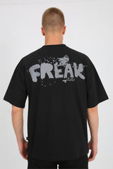 OVERSIZE BLACK T-SHIRT 'FREAK' Reflective