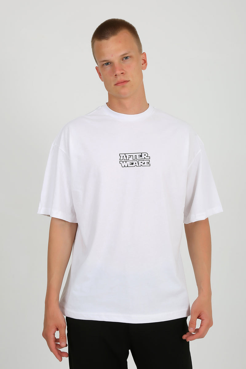 Beyaz Oversize Tişört - Start Rave | Reflective White Oversize T-shirt