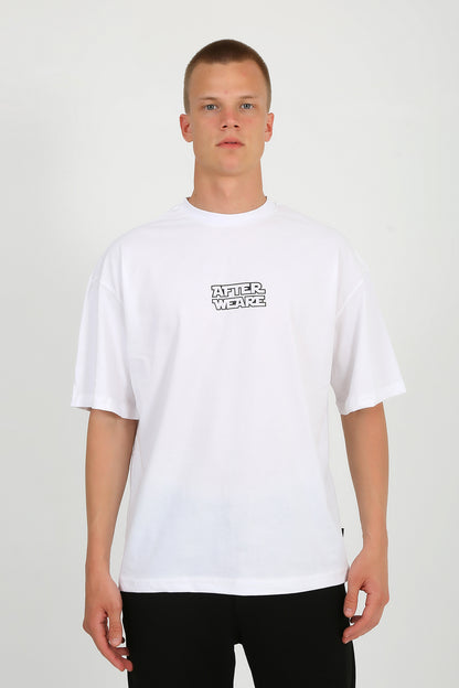 Beyaz Oversize Tişört - Start Rave | Reflective White Oversize T-shirt