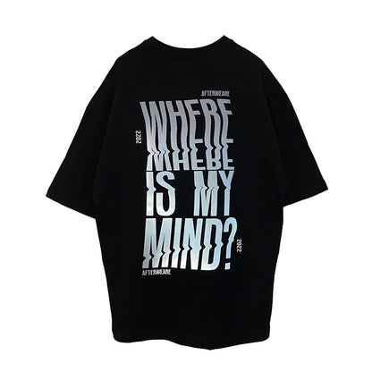 OVERSIZE BLACK T-SHIRT 'WHERE IS MY MIND' REFLECTIVE