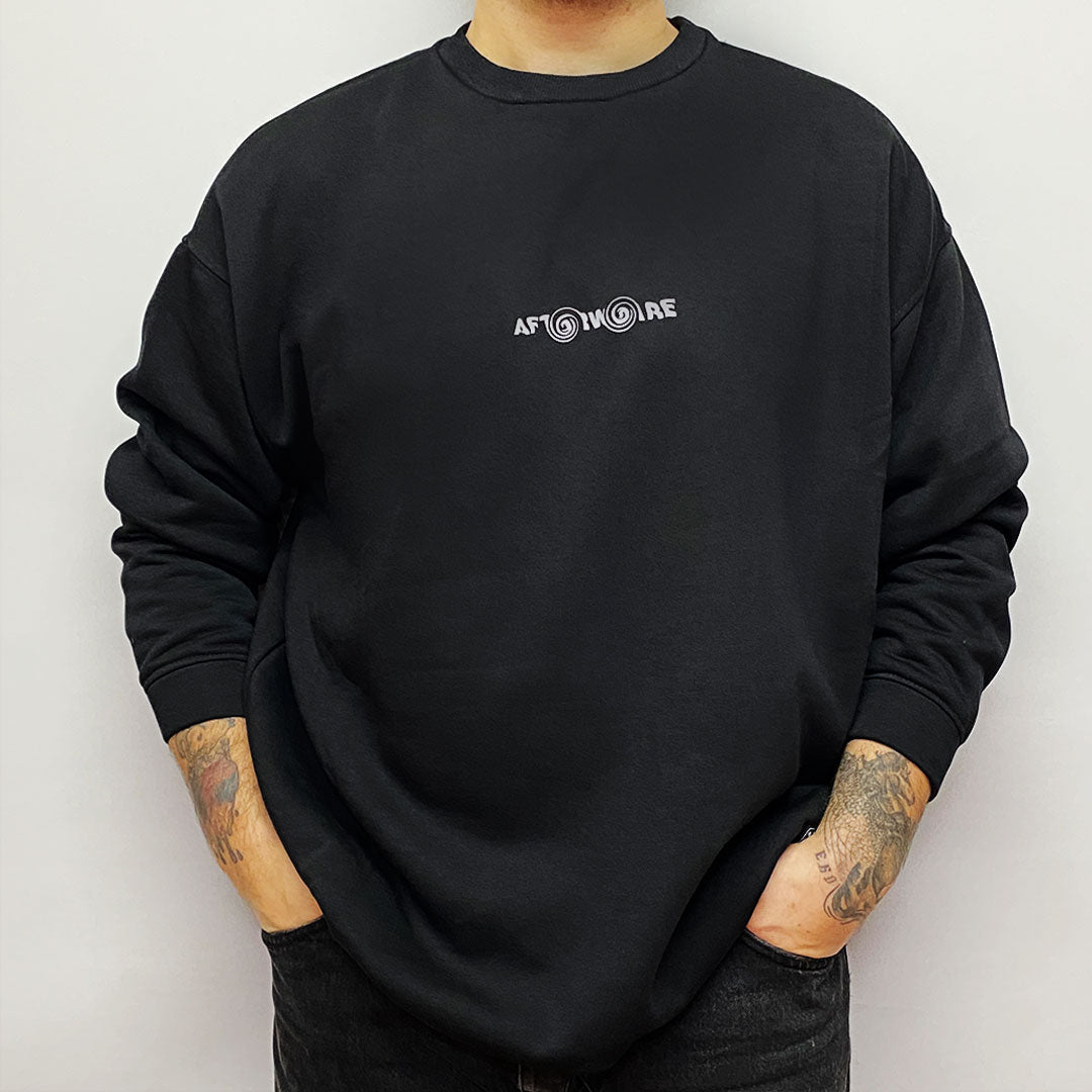 OVERSIZE BLACK SWEATSHIRT 'ACID CATS' REFLECTIVE