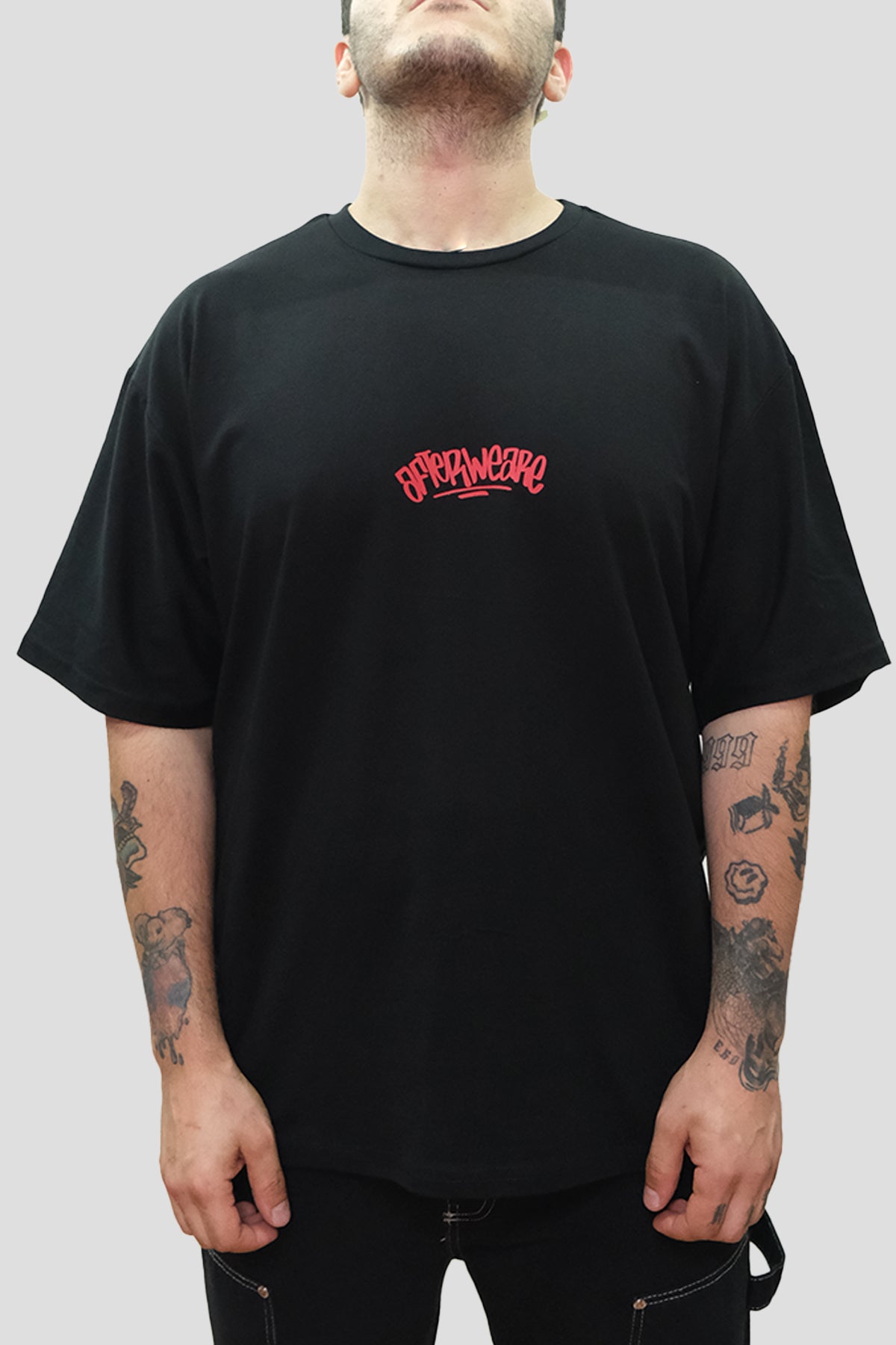 Oversize Black T-shirt 'Hardcore' Oversize Siyah Tişört