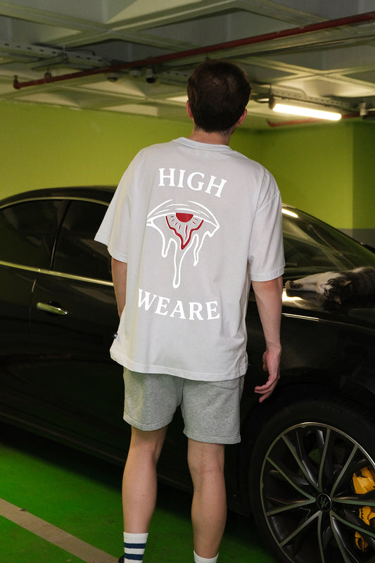 Oversize Beyaz Tişört - High We Are