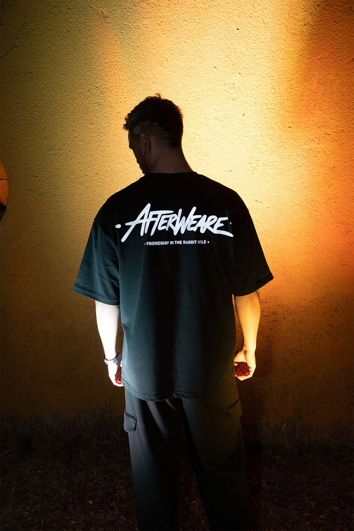 Oversize Black T-shirt 'Friendship Afterweare' Oversize Siyah Tişört.