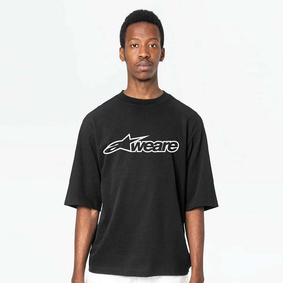 OVERSIZE BLACK T-SHIRT 'STARWEARE'