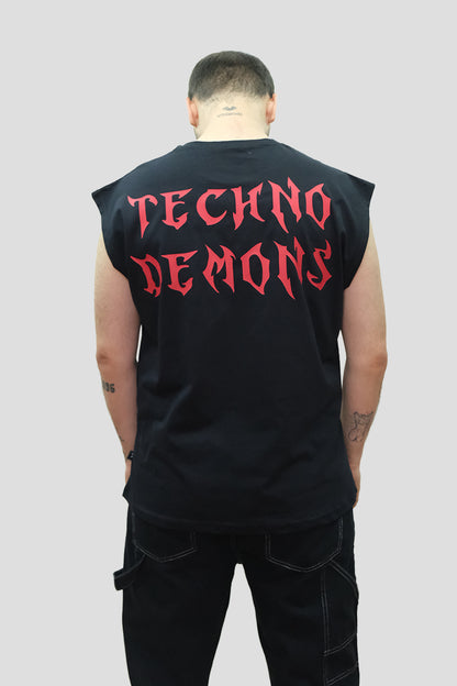 Kolsuz Tişört Üst Sporcu Atlet - Techno Demons | Reflective Sleeveless Top
