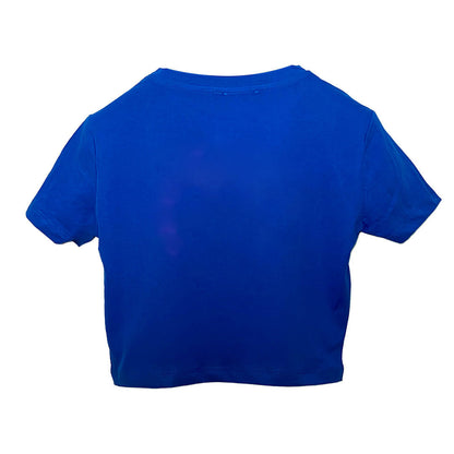 Mavi Crop Tişört - Basic Blue Crop T-shirt.