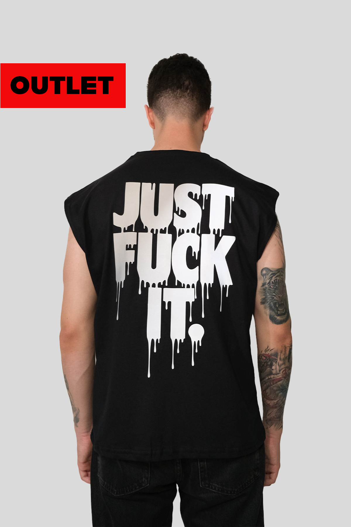 OUTLET - Siyah Sporcu Atlet - Just Fuck It