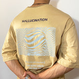 BROWN OVERSIZE T-SHIRT 'HALLUCINATION'