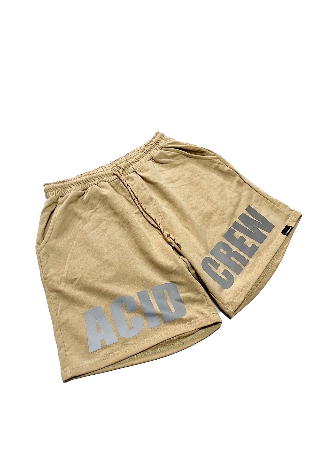 Reflektör baskılı kum rengi erkek şort - reflective print sand man short